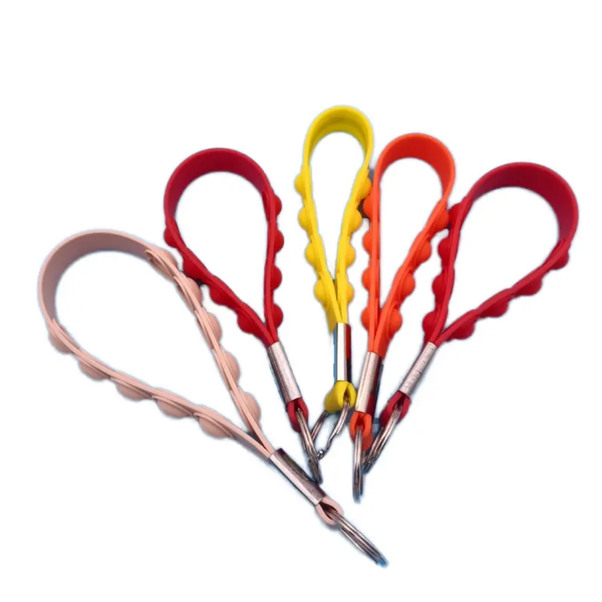 Heart Pattern Silicone Wristband Bracelet Keychain Custom 3