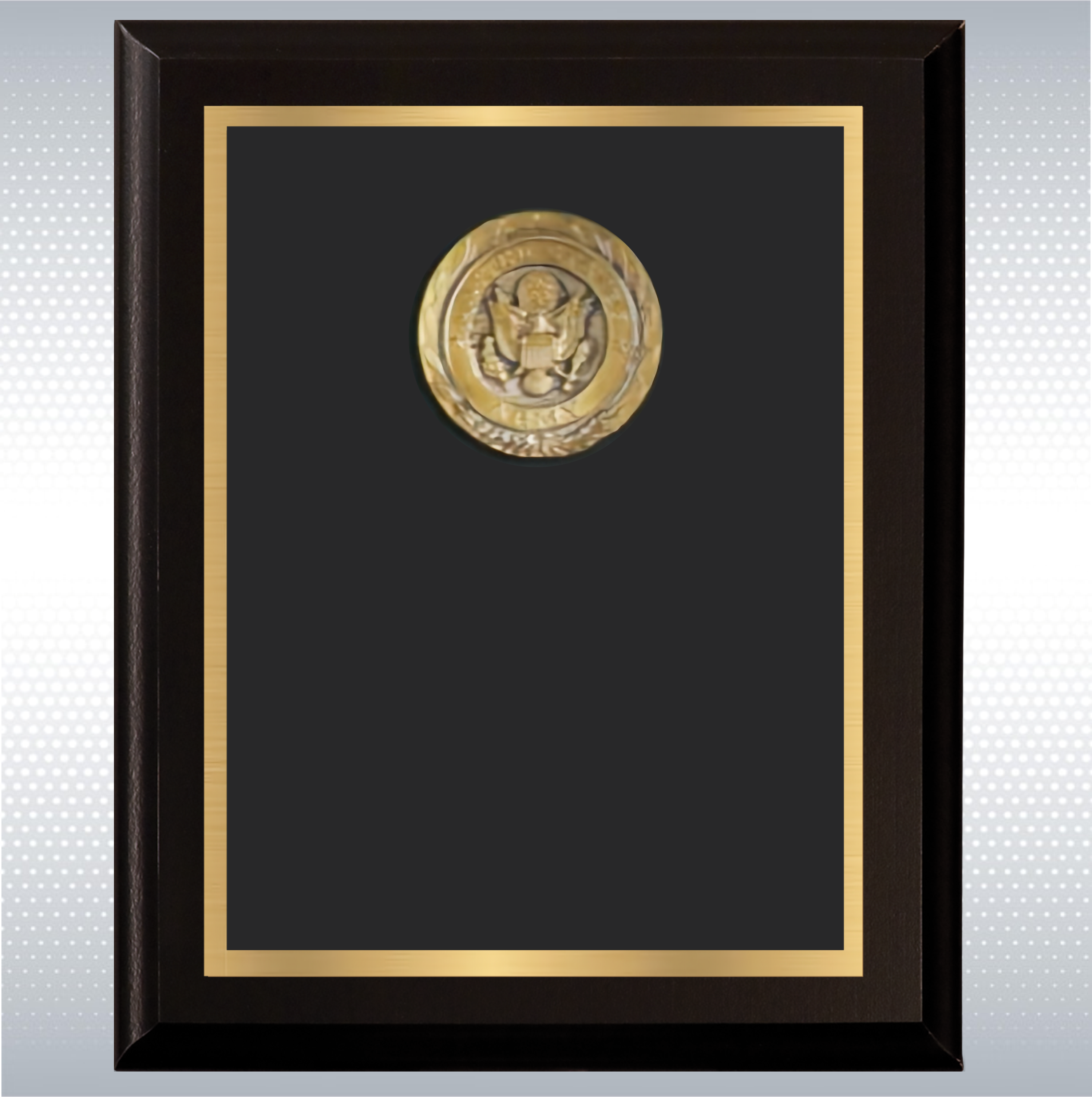 Black Finish Plaque W/ Medal 2