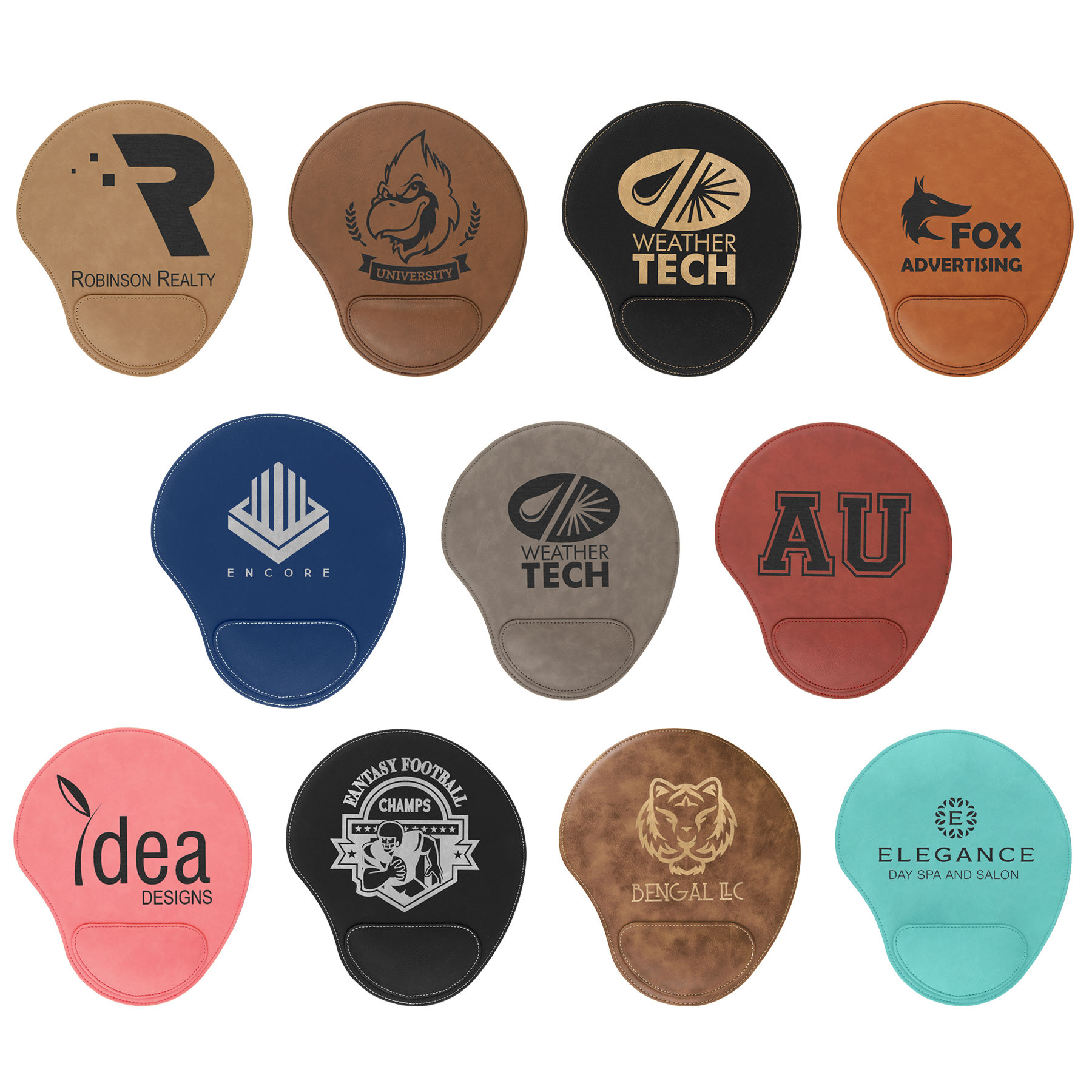 9" x 10 1/4" Light Brown Leatherette Mouse Pad 3