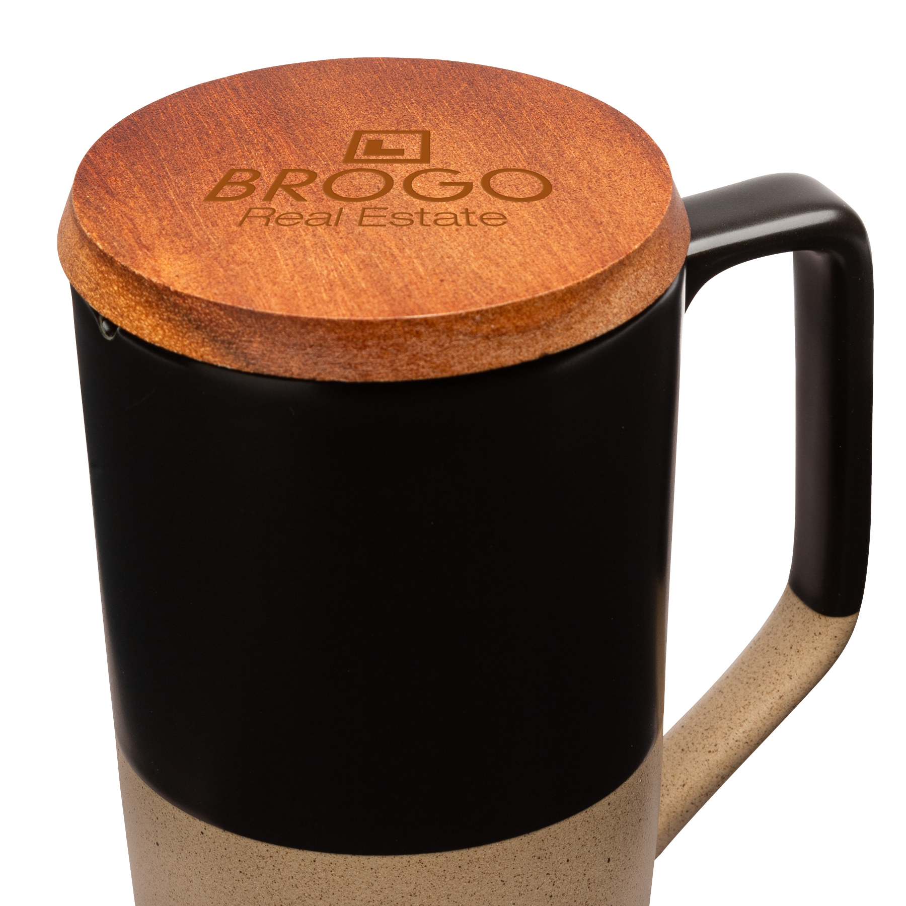 Mogiana 15 oz. Two-Tone Ceramic Mug w/ Wood Lid 3
