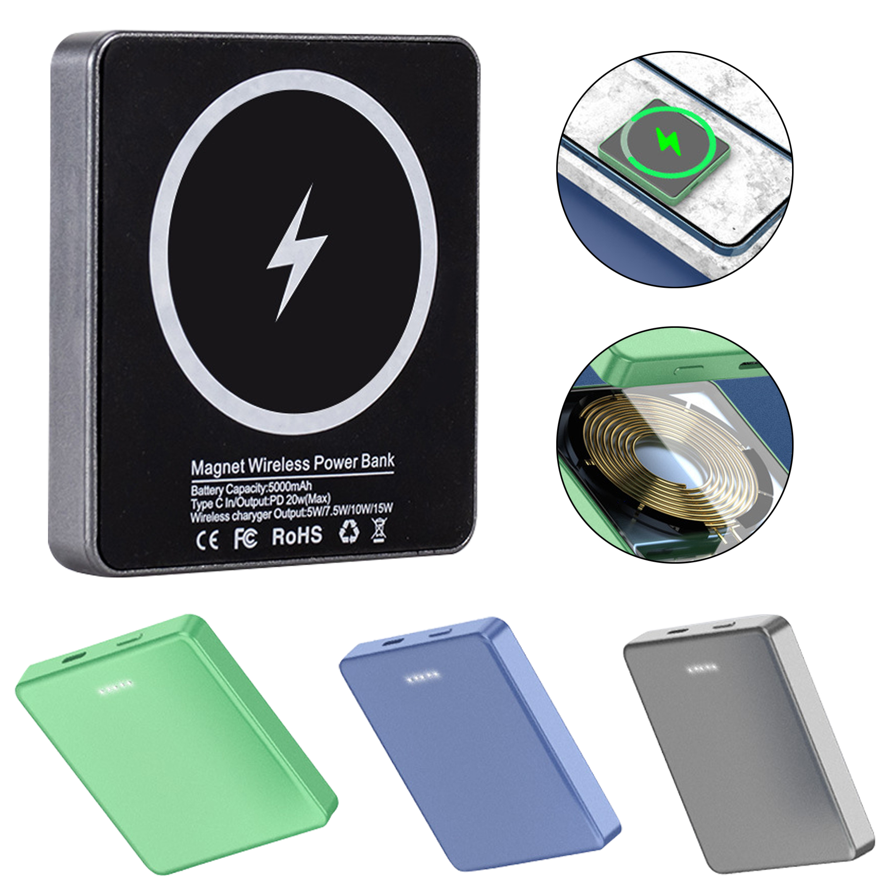 5000mAh Portable Foldable Wireless Charger 2