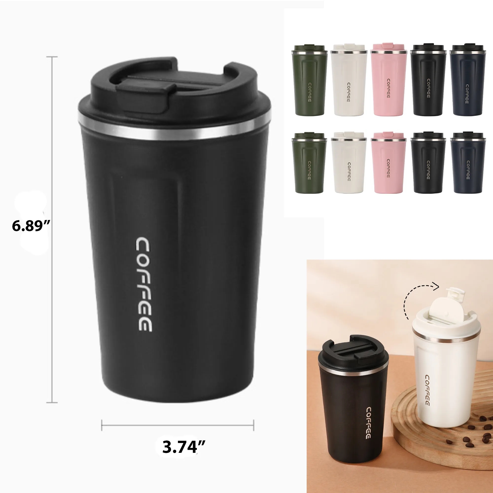 16 oz Custom Stainless Steel Car Insulated Mug 7