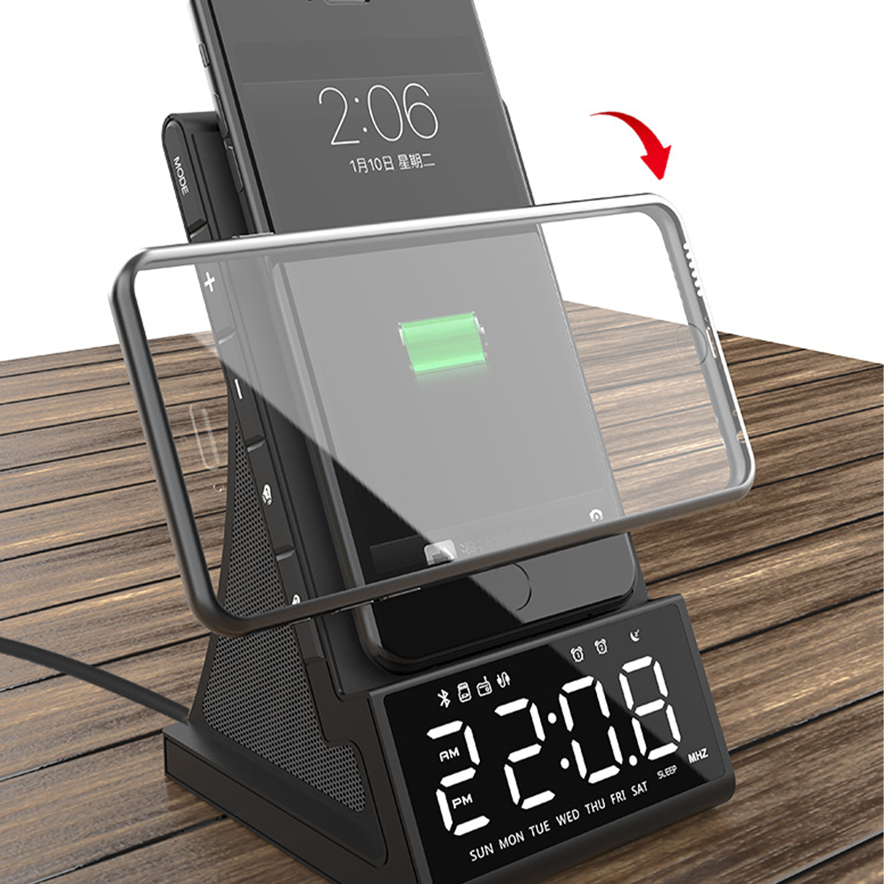 Fast Wireless Charger With Bluetooth Speaker 3