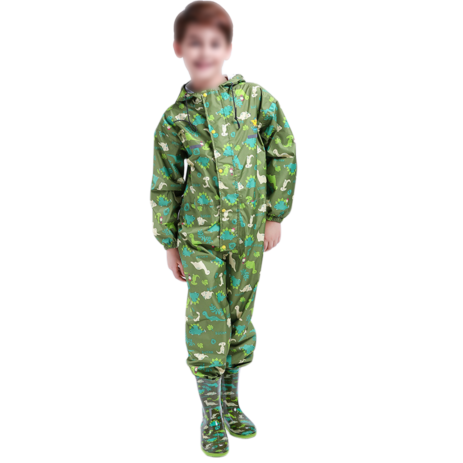 Kids Waterproof Polyester One-piece Rain Suit 5