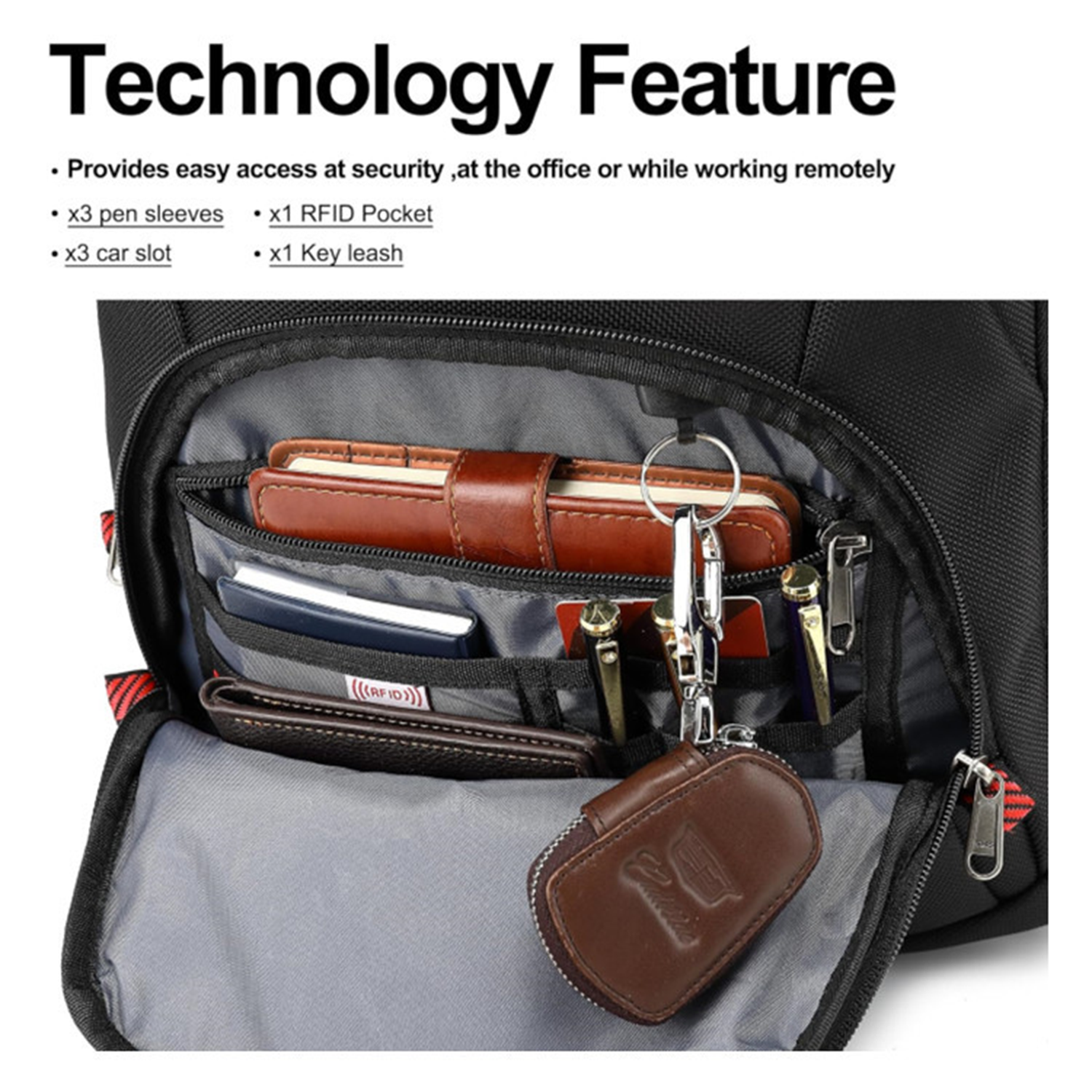 Nylon Laptop Backpack For Men Stylish College Bookbag 4