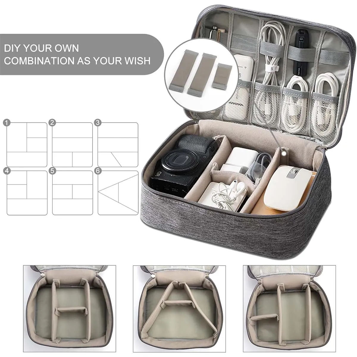 Portable Mutifunction Waterproof Electronics Organizer Bag 5