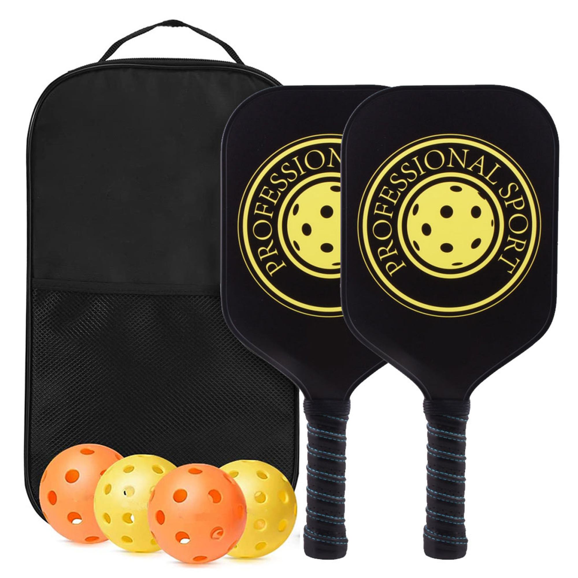 MOQ20 Premium Fiberglass Carbon Pickleball Paddle Set 3