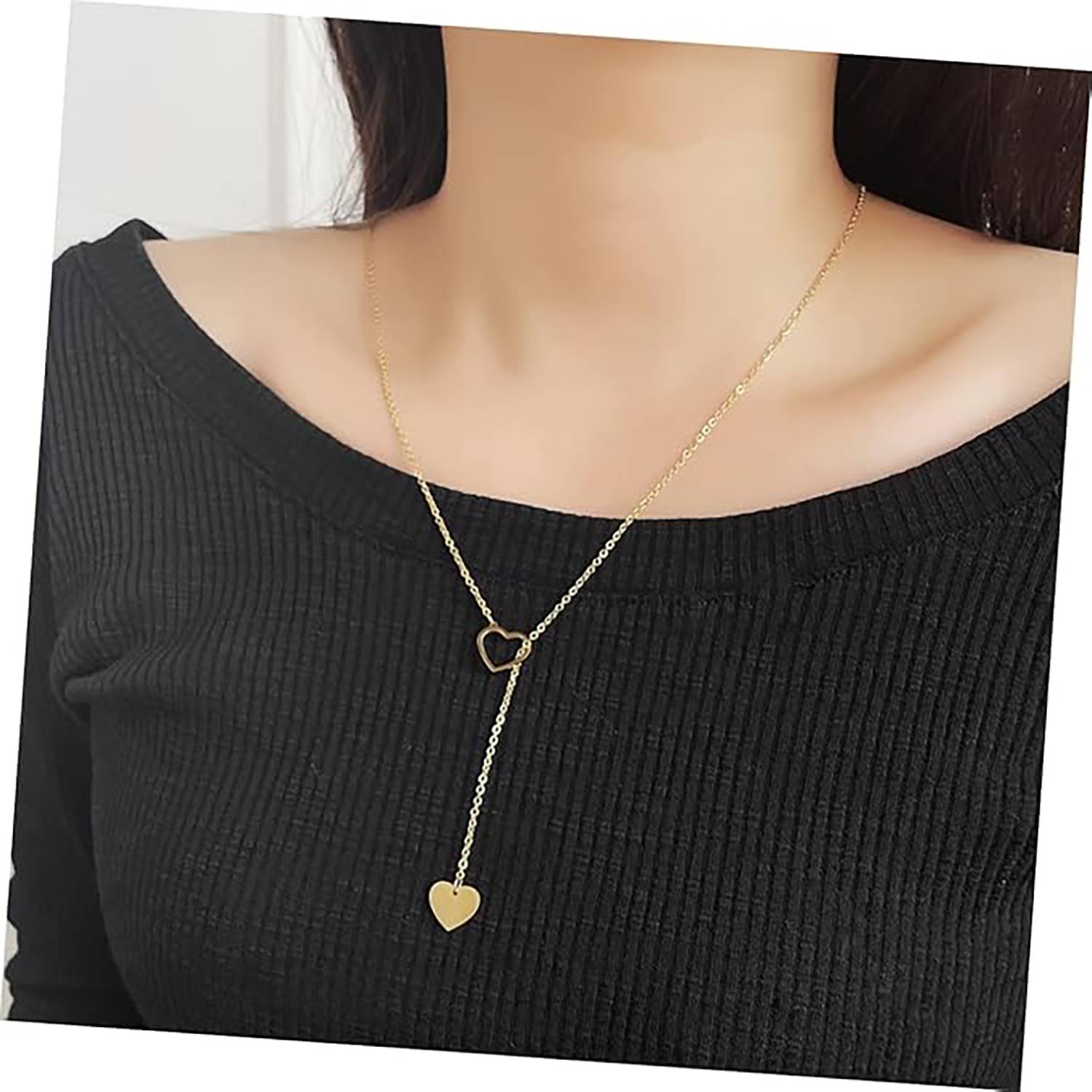 Hollow Out Heart-shaped Sliding Necklace 1