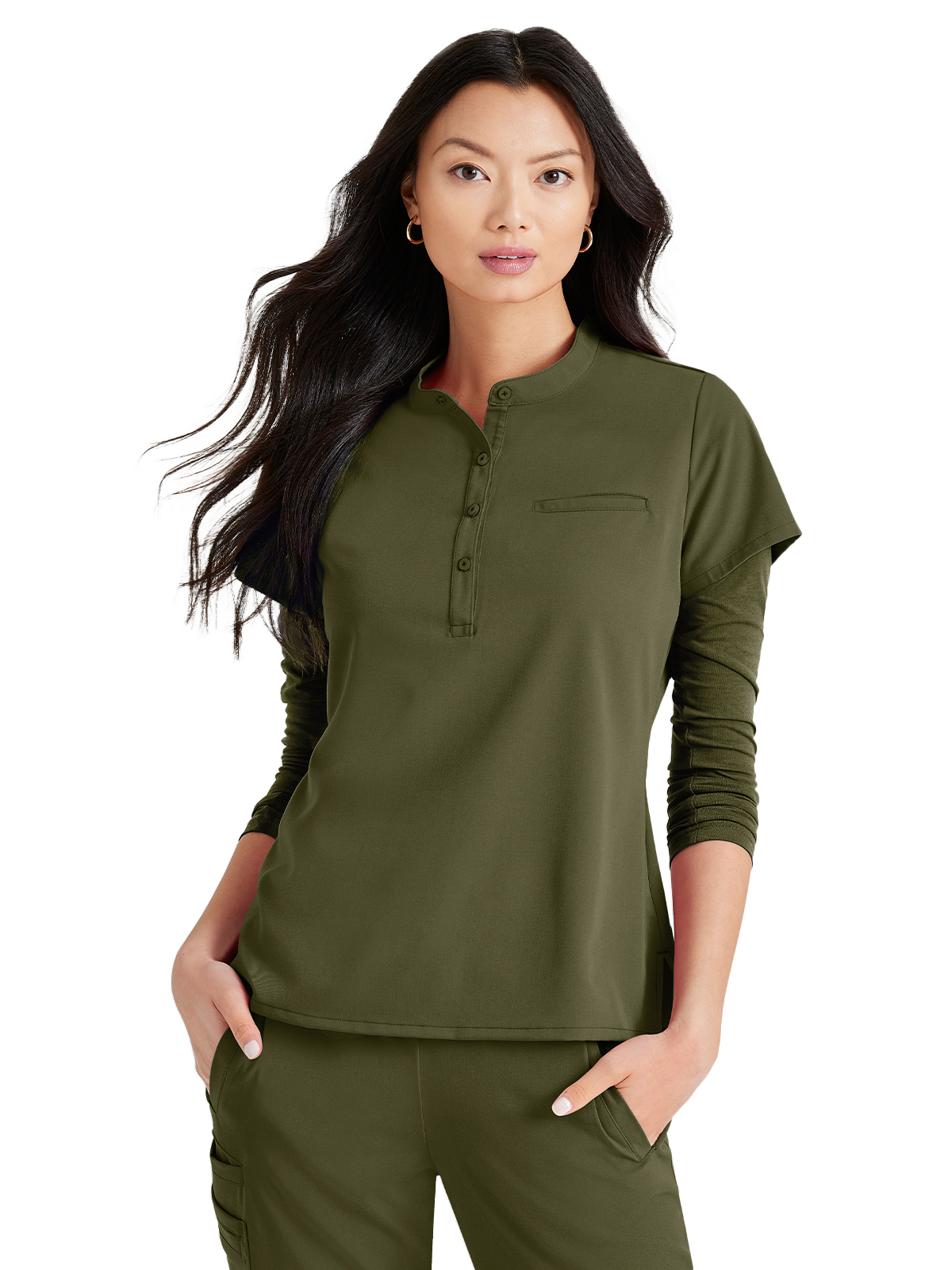 Barco Unify - Women's One-Pocket Henley Style Mission Scrub Top 20