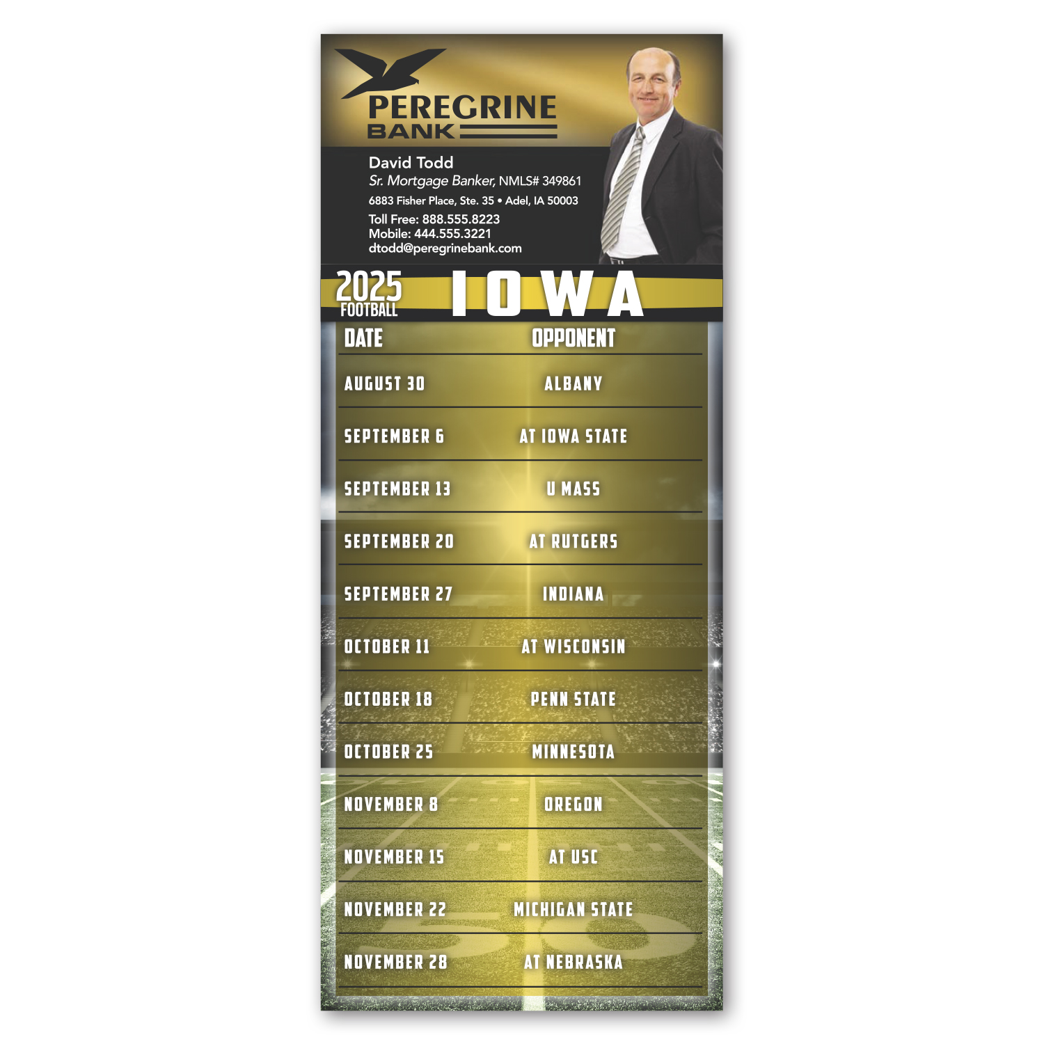 Football Schedule Magnet 9