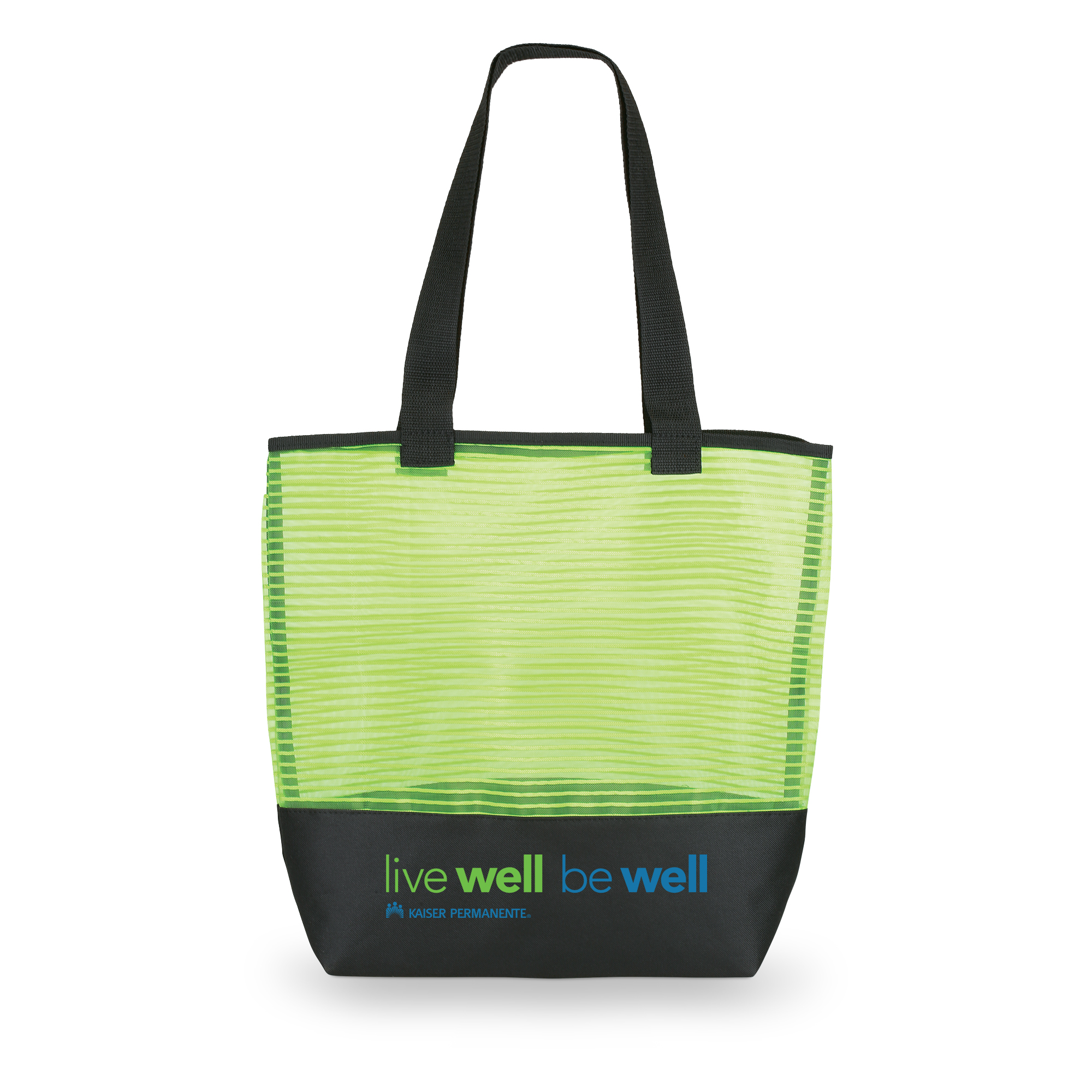 Stripe  Mesh Weave Tote Bag 3