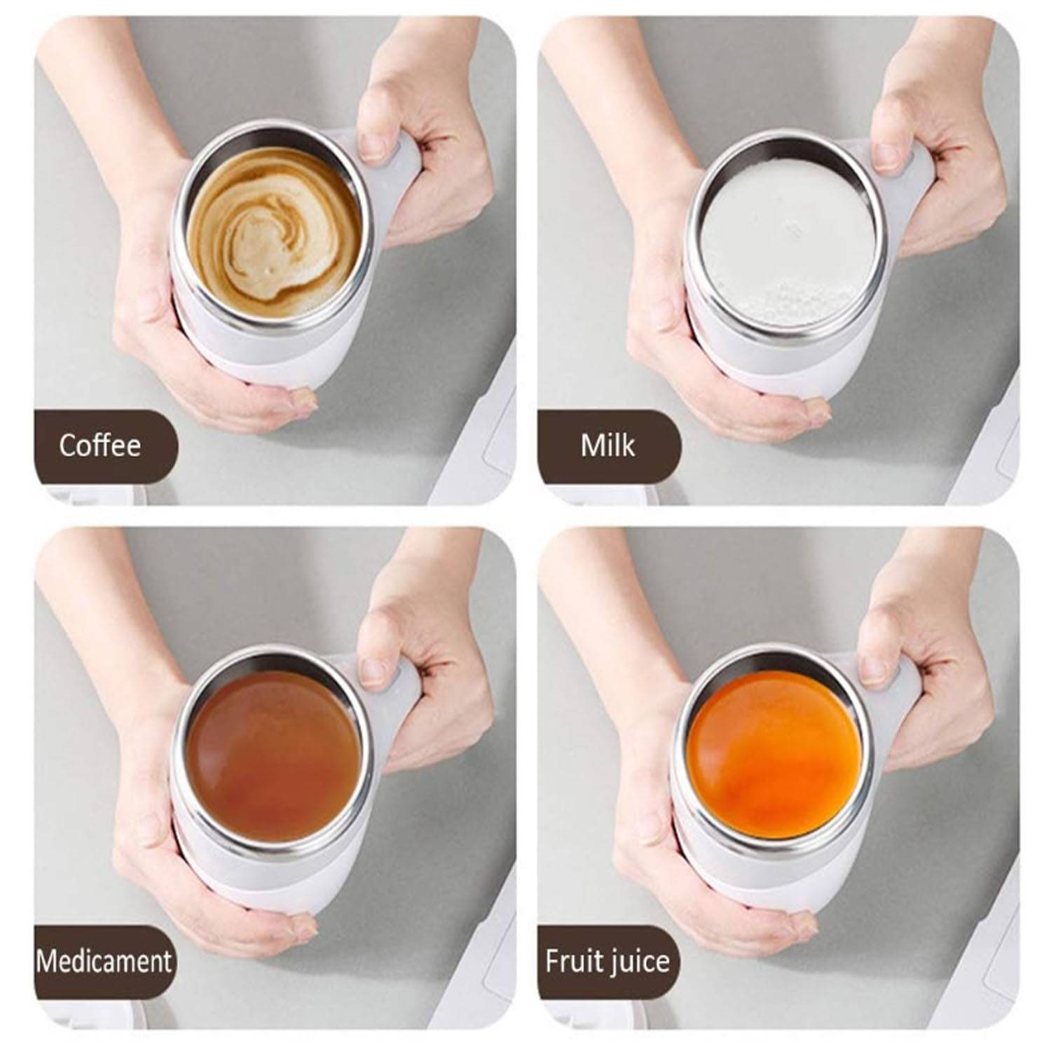 12oz Electric Magnetic Stirring Coffee Mug Quick Cooling 7