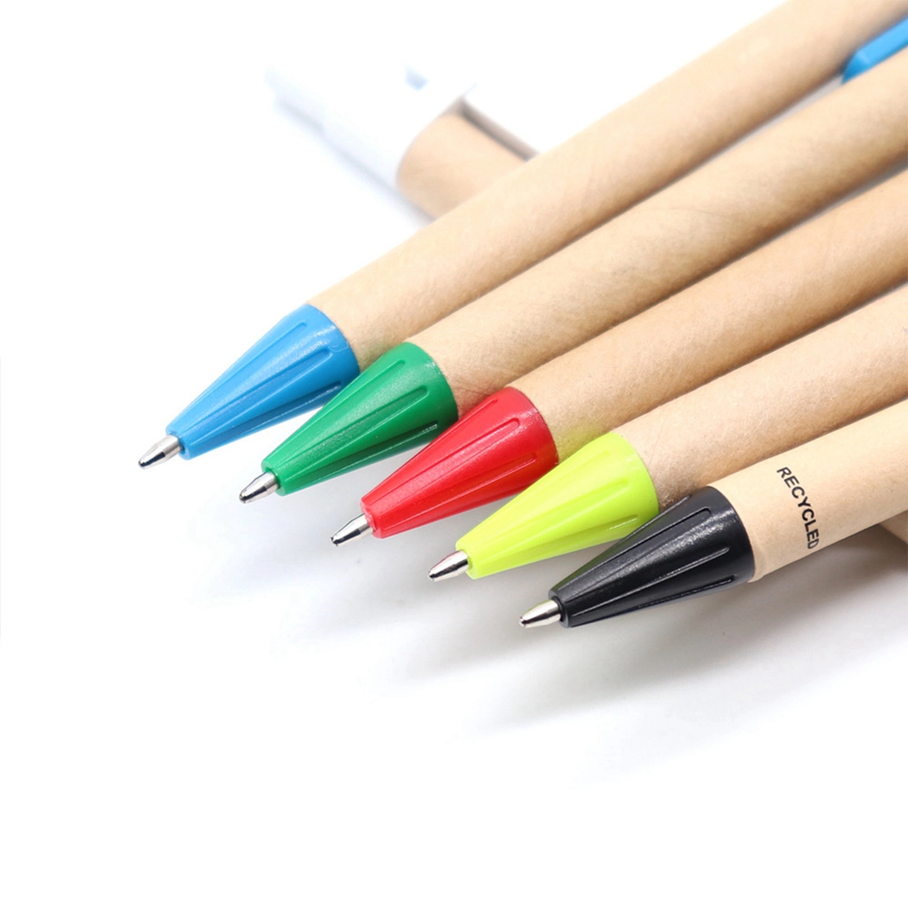 Eco-Friendly Kraft Paper Ballpoint Pen with Plastic Clip 3