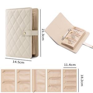 Jewelry Storage Book Ring Binder with Clear Zipper Velvet Pouch Bag 3