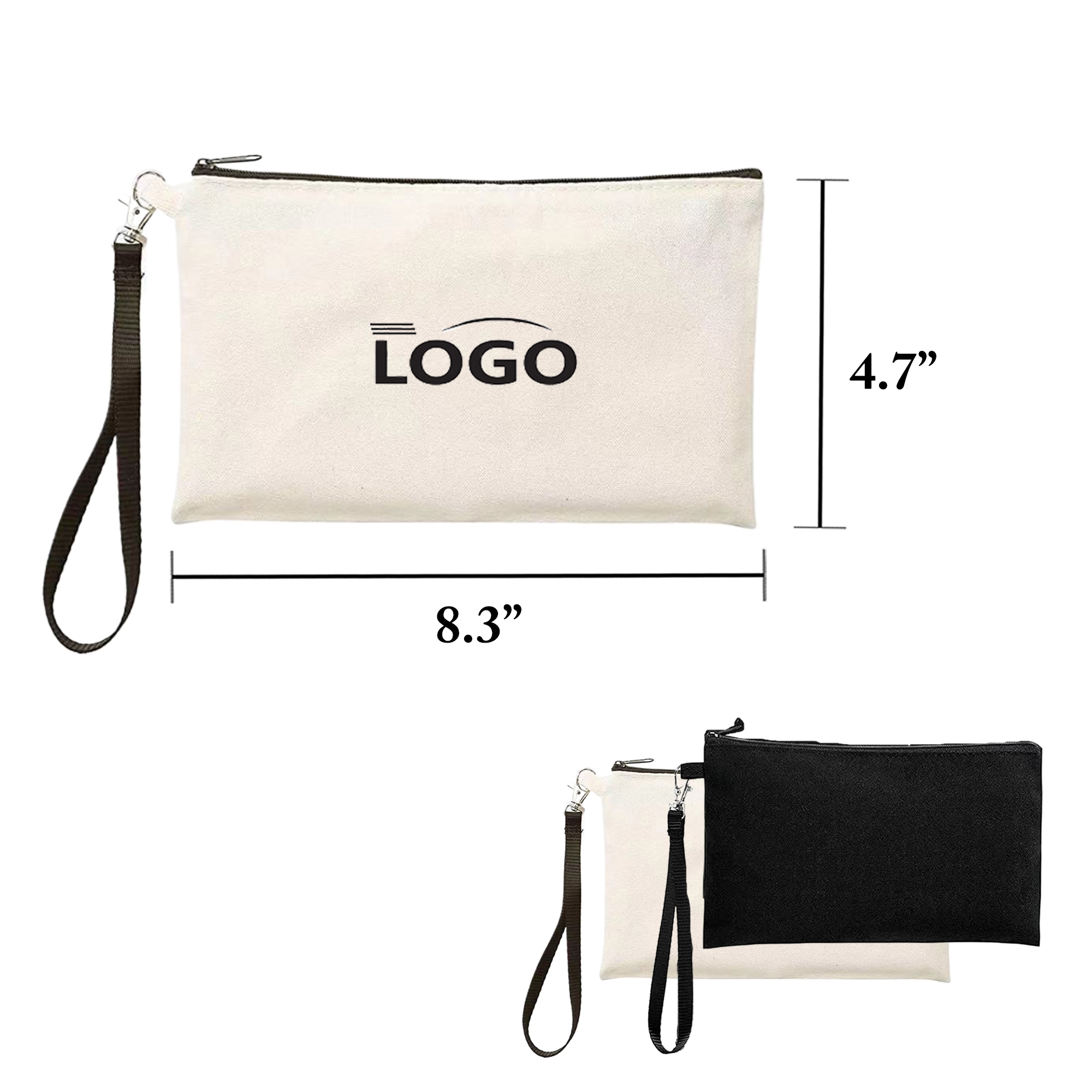 Canvas Zipper Pencil Case With Hook 2