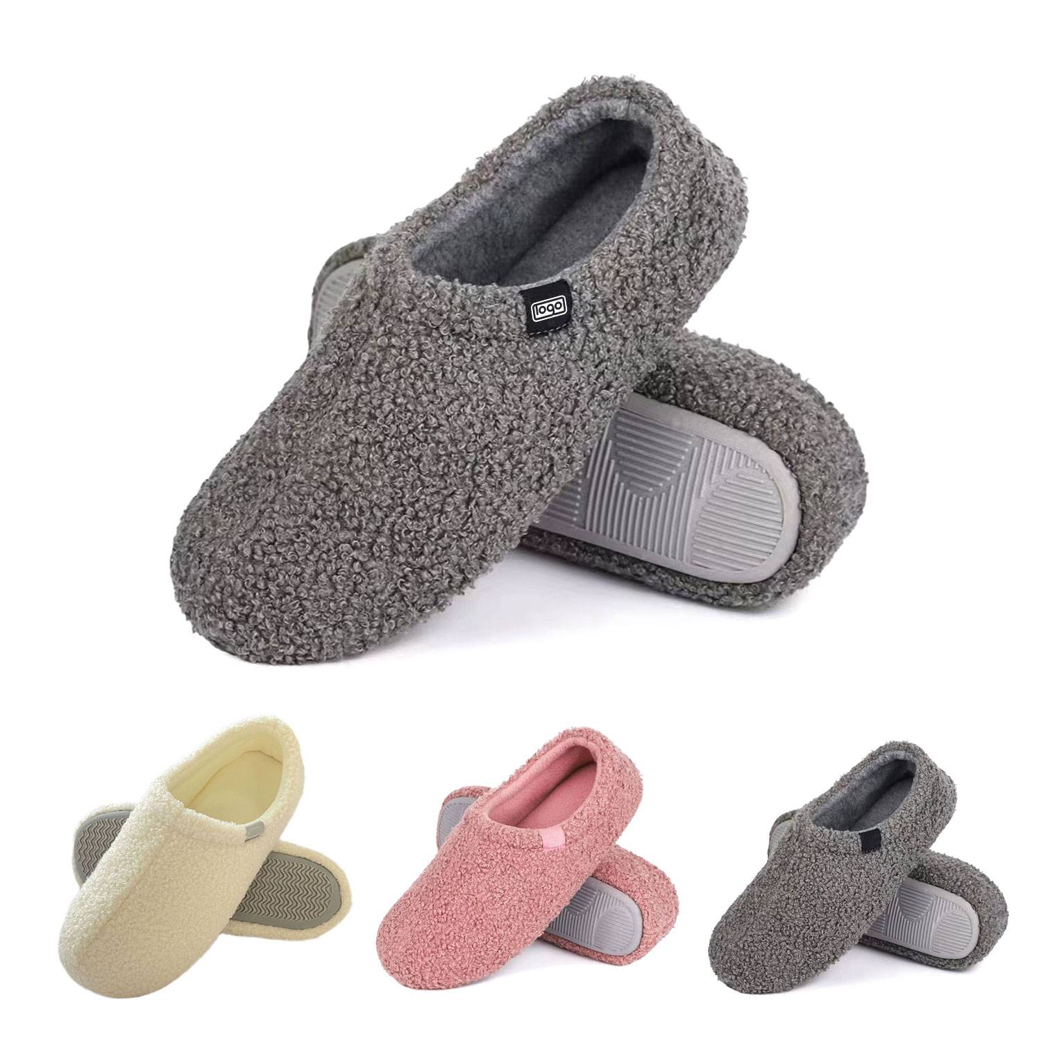 Teddy Velvet Non-Slip Silent House Shoes 10
