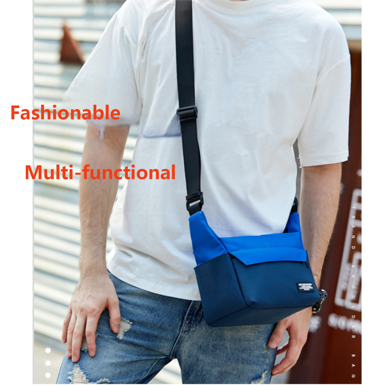 Color contrast waterproof casual camera messenger bag 16