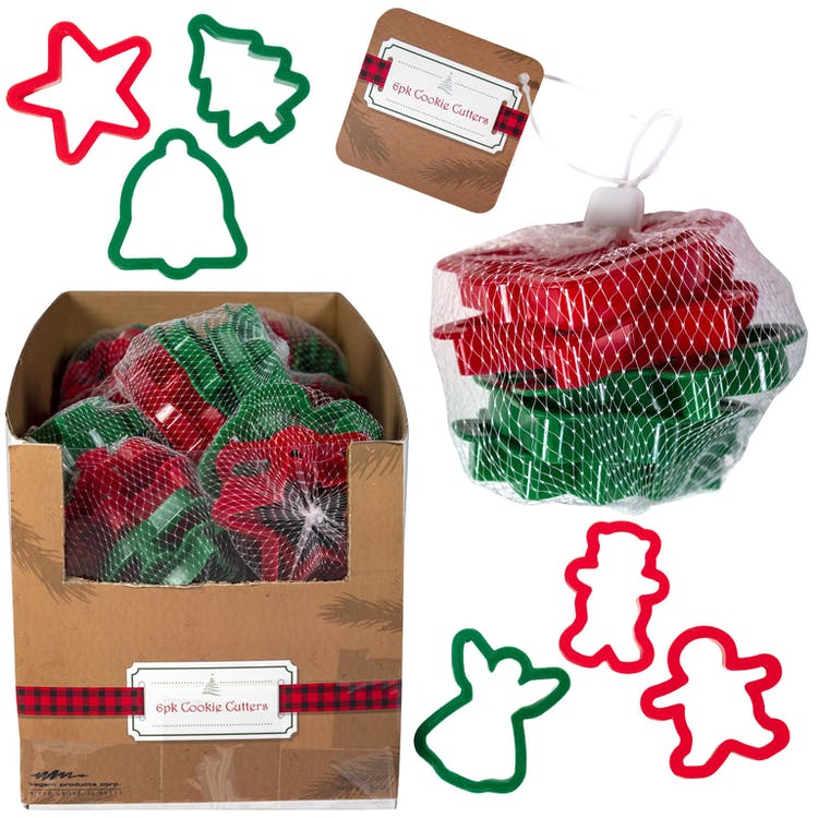 Christmas Cookie Cutters - 4 per Pack Red & Green 2
