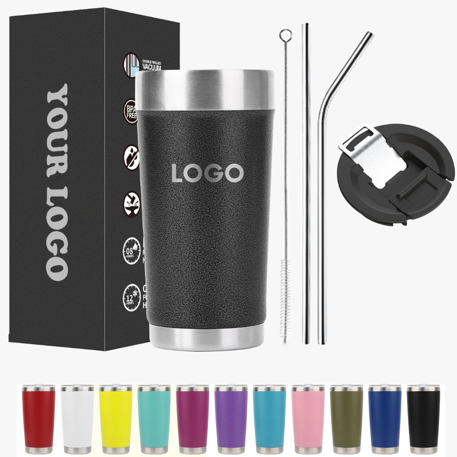 16 Oz Tumbler With Lids And Straws 1
