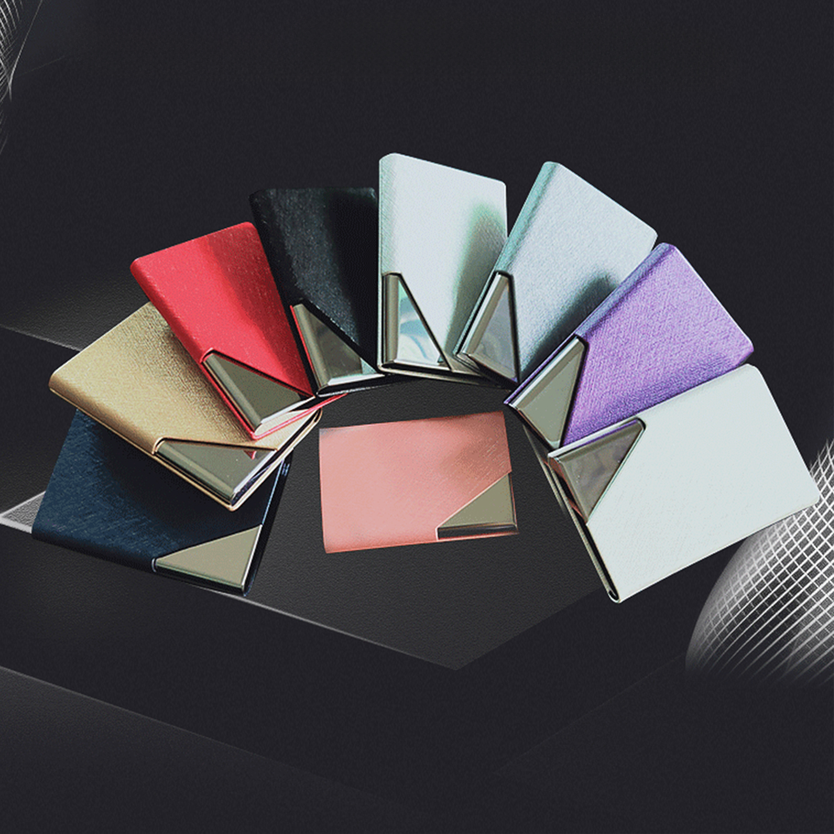 Business Stainless Steel Business Card Box PU Material 3