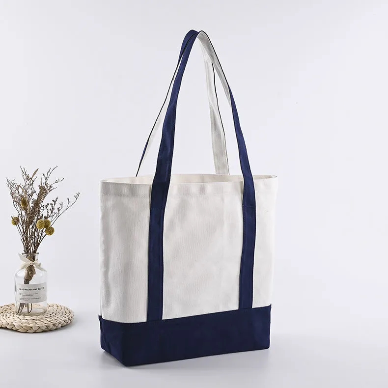 Canvas Tote Bag with an External Pocket, custom tote bag with logo imprint 3