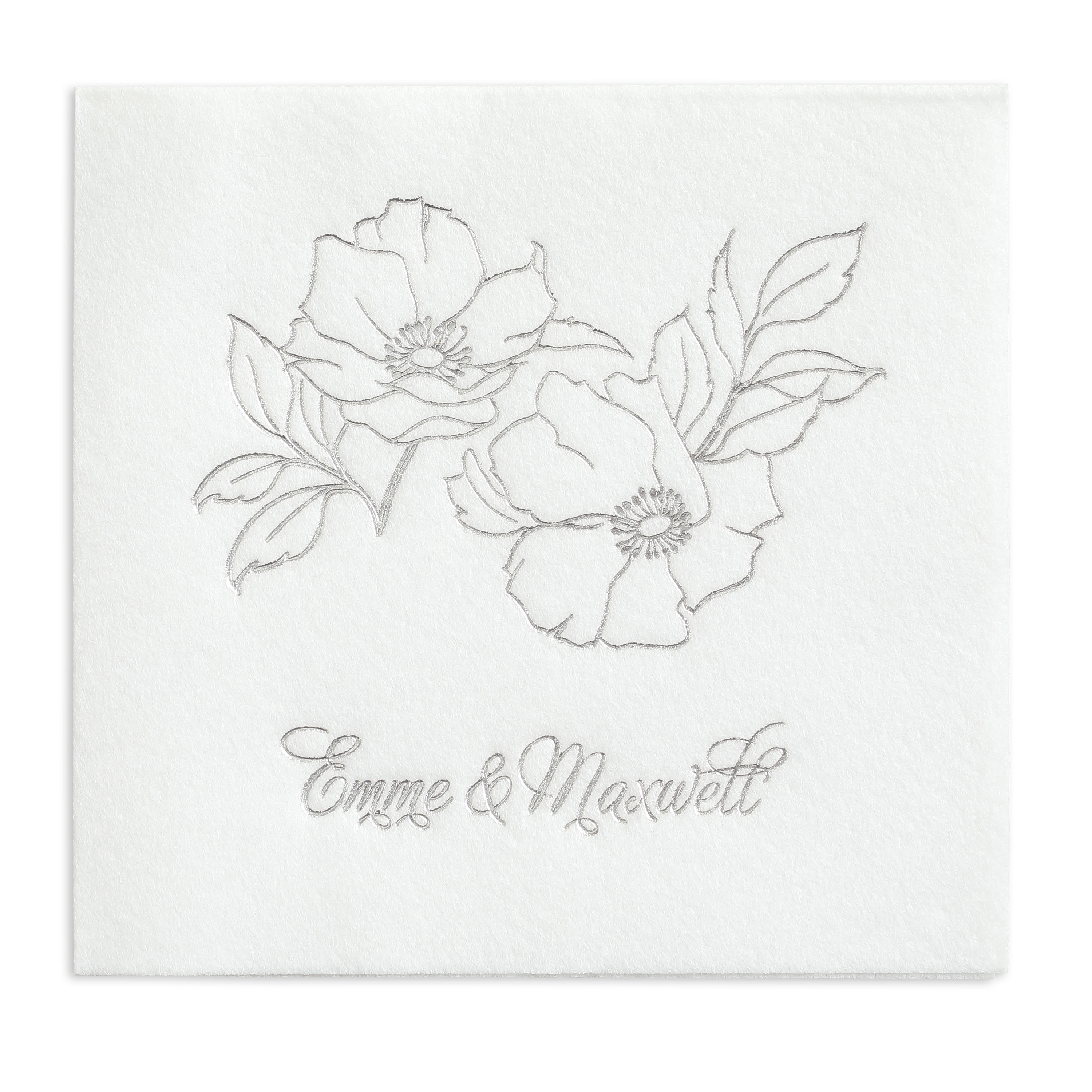 Floral Impressions Premium Beverage Napkin w/uncoined Edge (White) 2