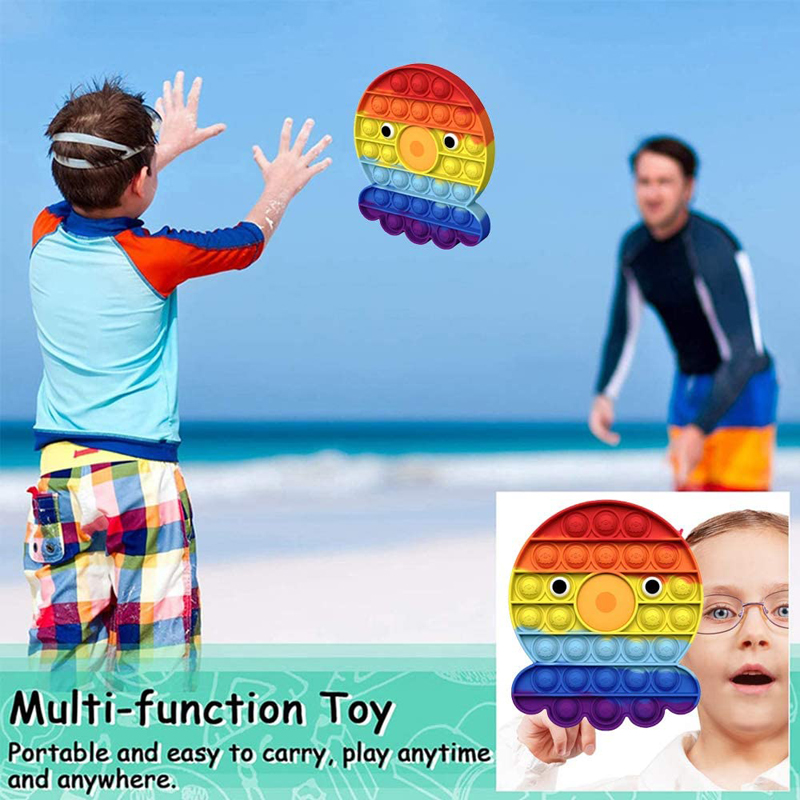 Rainbow Octopus Push it Sensory Fidget Stress Reliever Toys 8