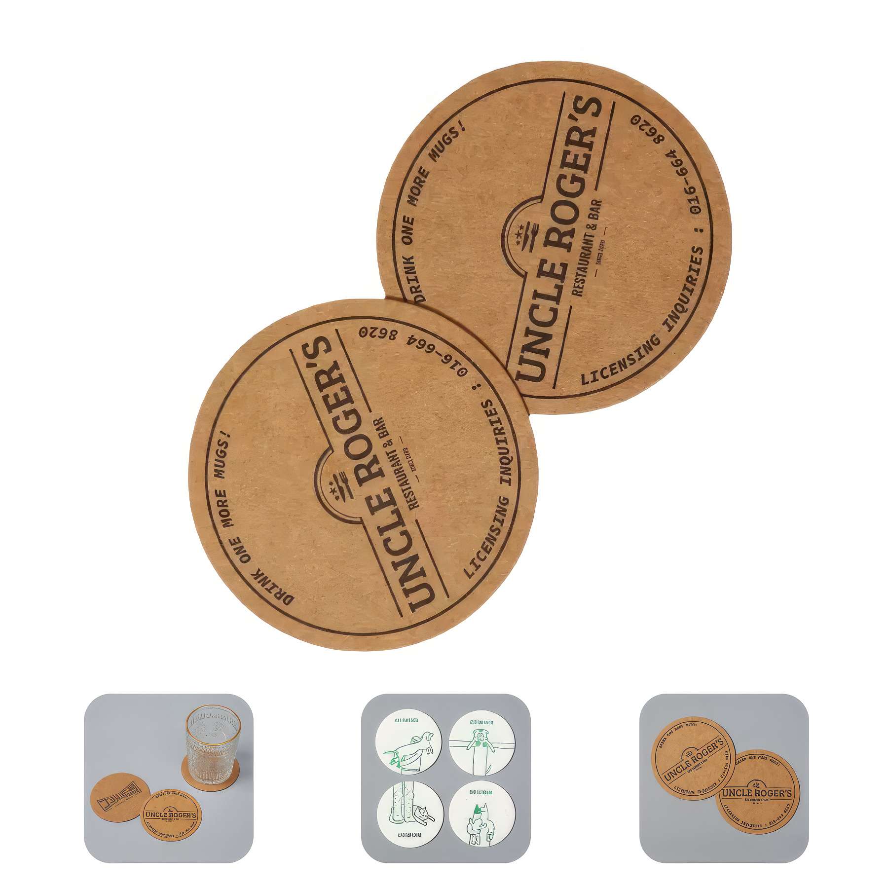 Disposable Kraft Paper Coaster For Hotel Cafe Bars 1