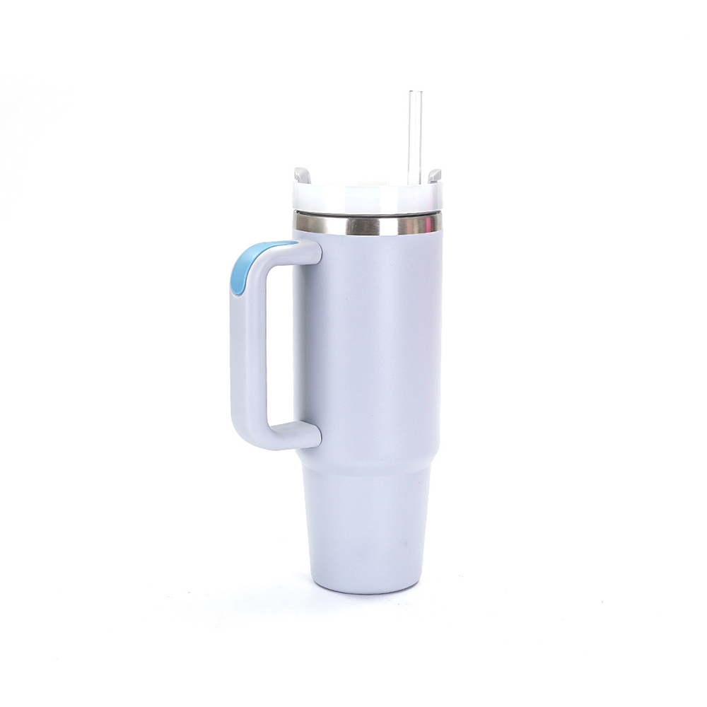 30OZ Double Walls Stainless Steel Auto Tumbler With Straw And Handle 7