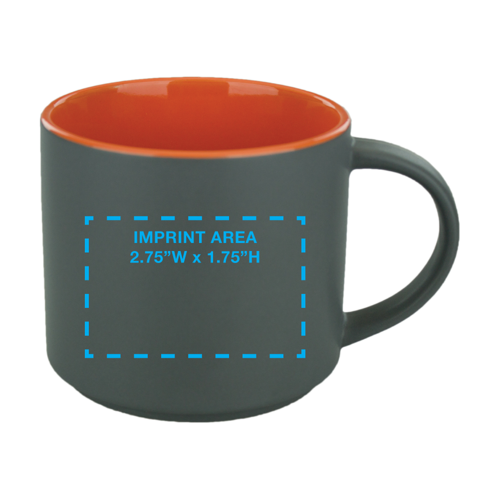 16 oz Orange In Satin Gray Out Norwich Mug