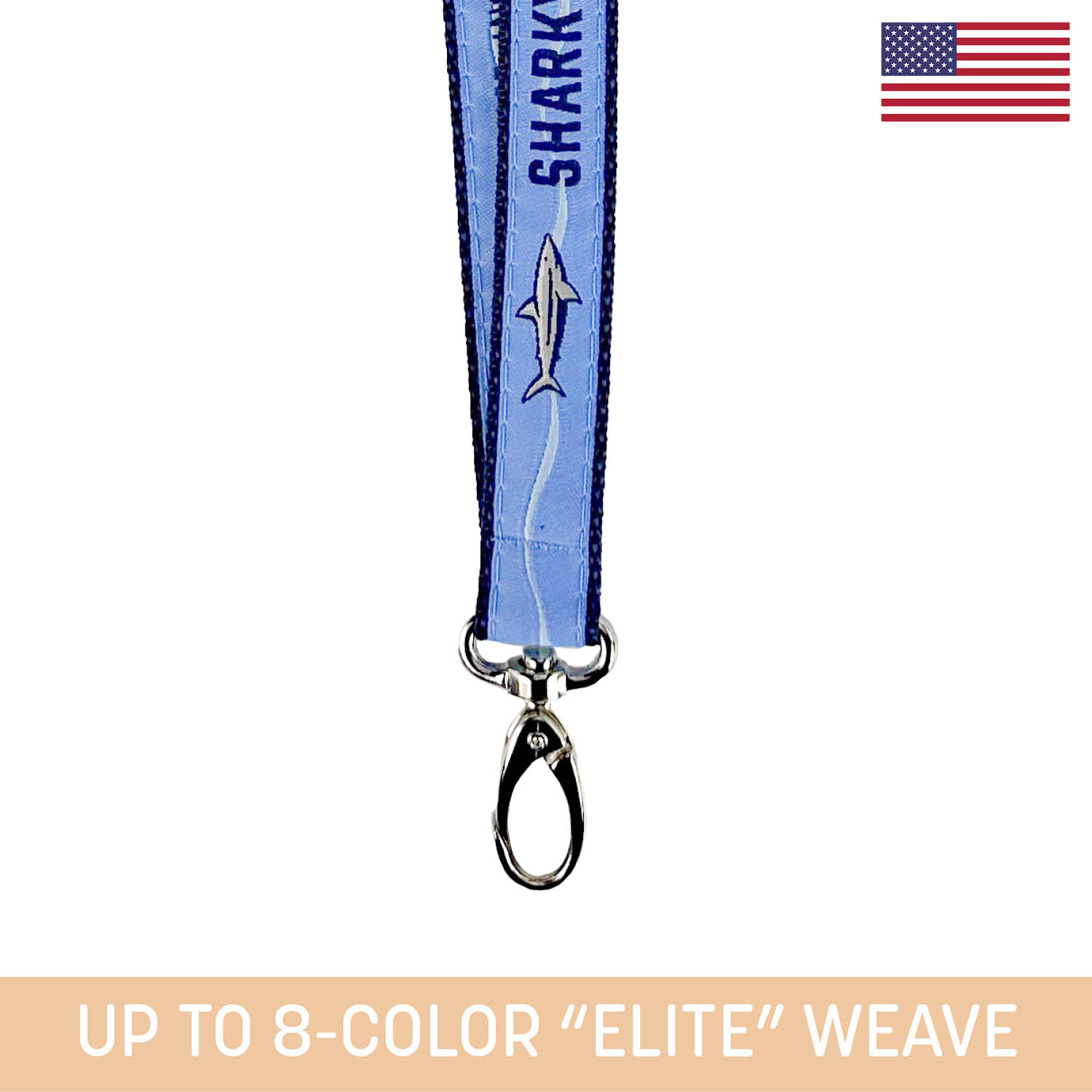 3/4" Woven Lanyard w/ Oval Clip & Key Ring - "Elite" Weave