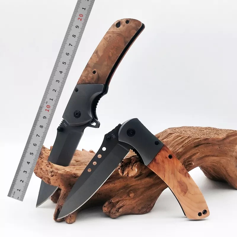 ApexBlade - Burlwood Folding Pocket Knife With Stainless Steel Blade Full Color Optional 12