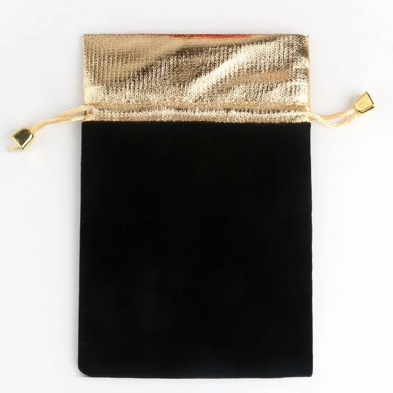 Velvet Gold Trim Drawstring Jewelry Gift Pouches 5