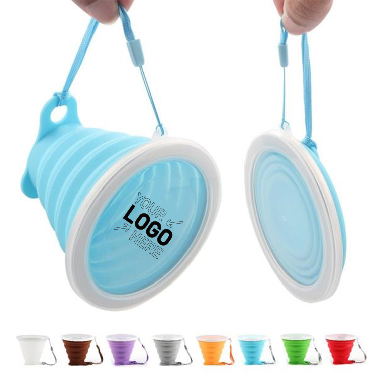 Silicone Folding Camping Cup with Lids 1