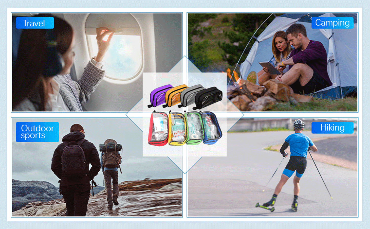 Transparent Travel First Aid Medical Kit Accessory Pouches 9