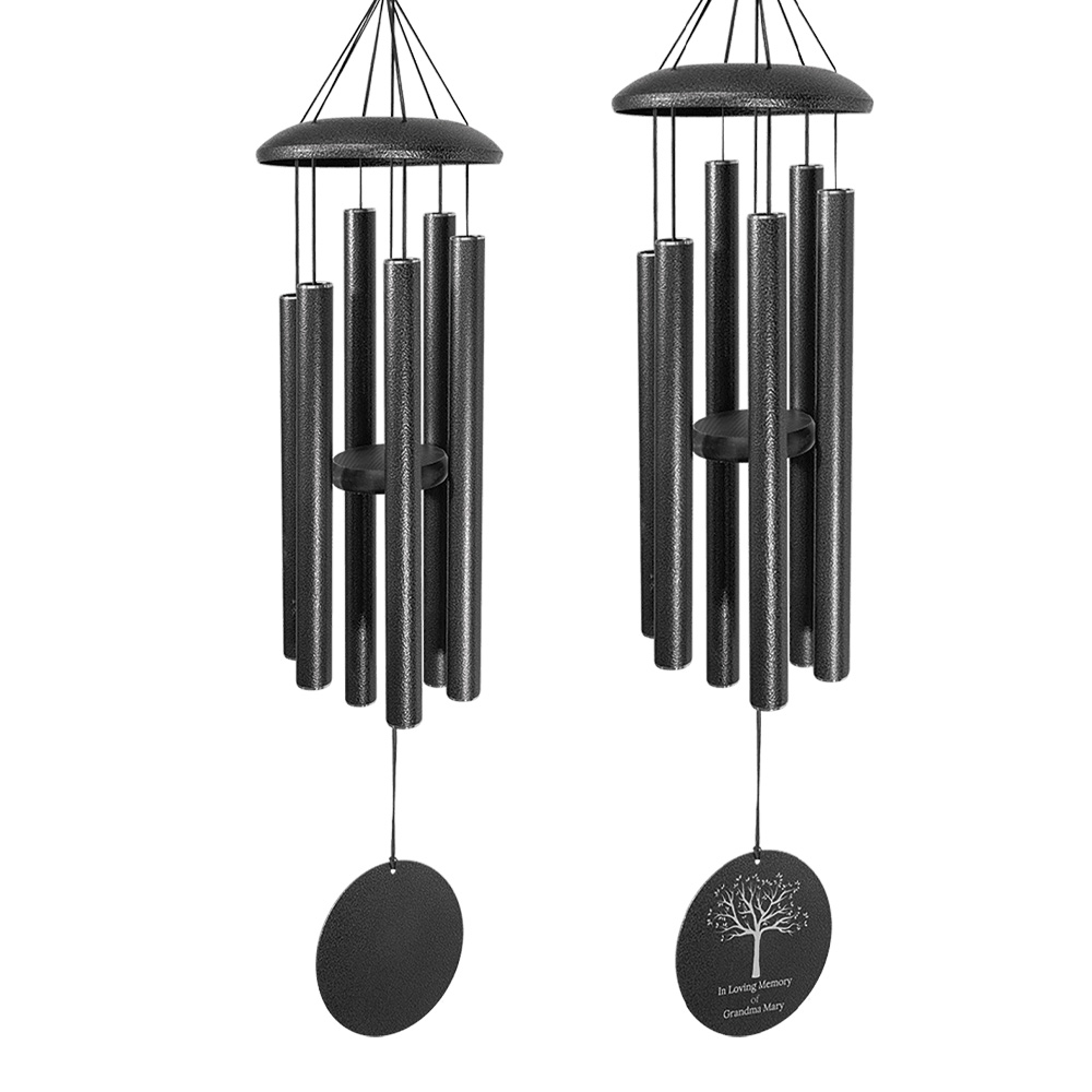 36" Black Powder Coated Aluminum Wind Chime Made in USA 3