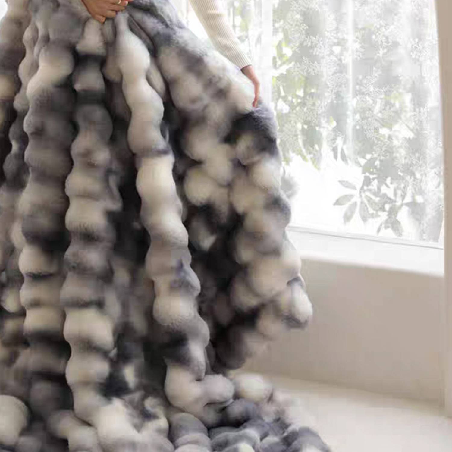 Super Comfort Oversized Warm Thick Bubble Double Sided Plush 3