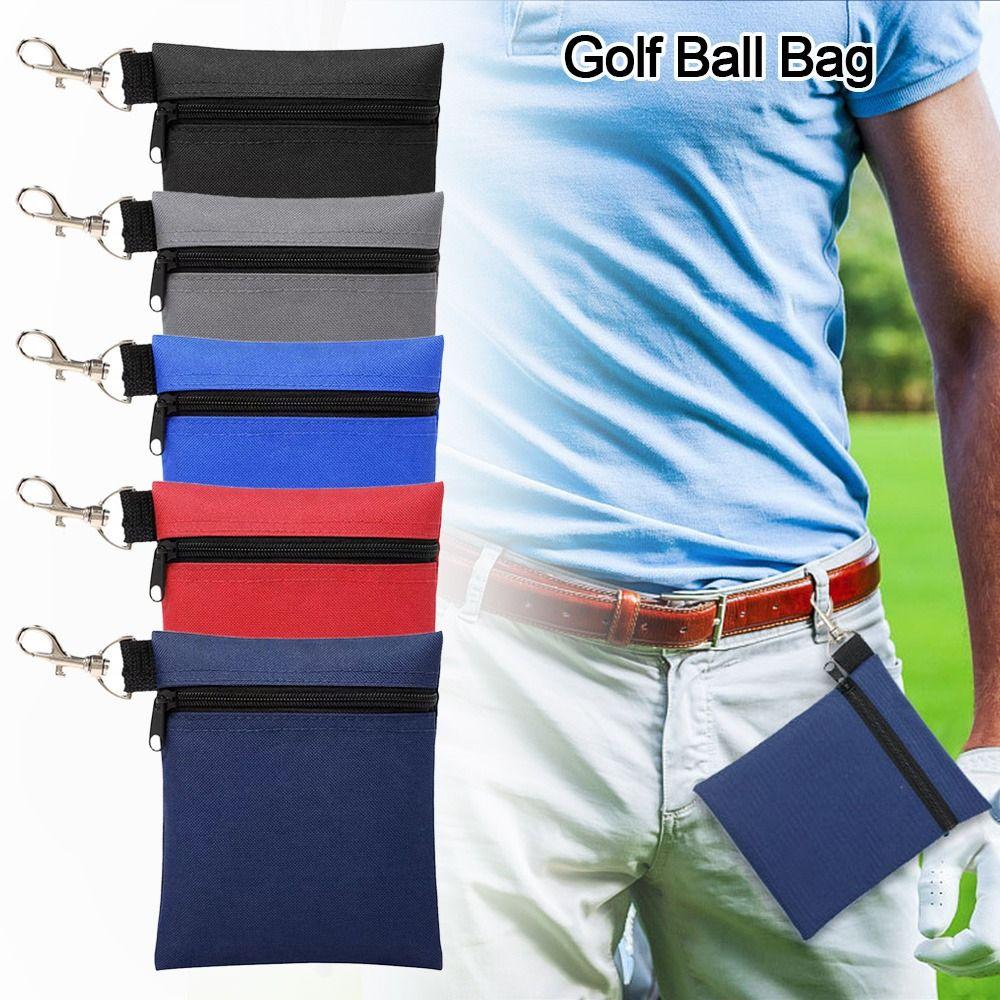 Golf Tee/Ball Pouch Bag with Metal Lobster Claw Clip 1