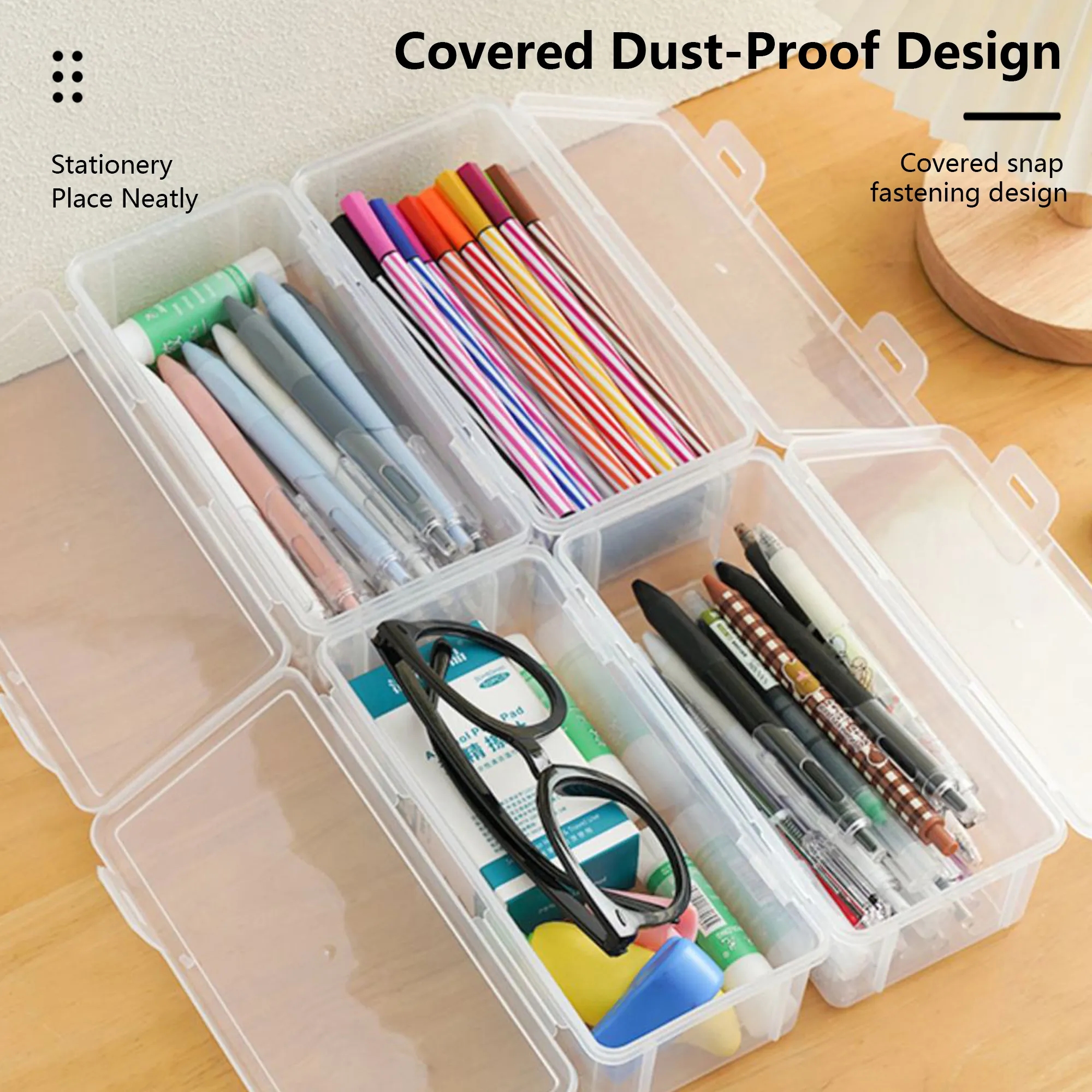 Clear Large-Capacity Stationery Storage Box 1