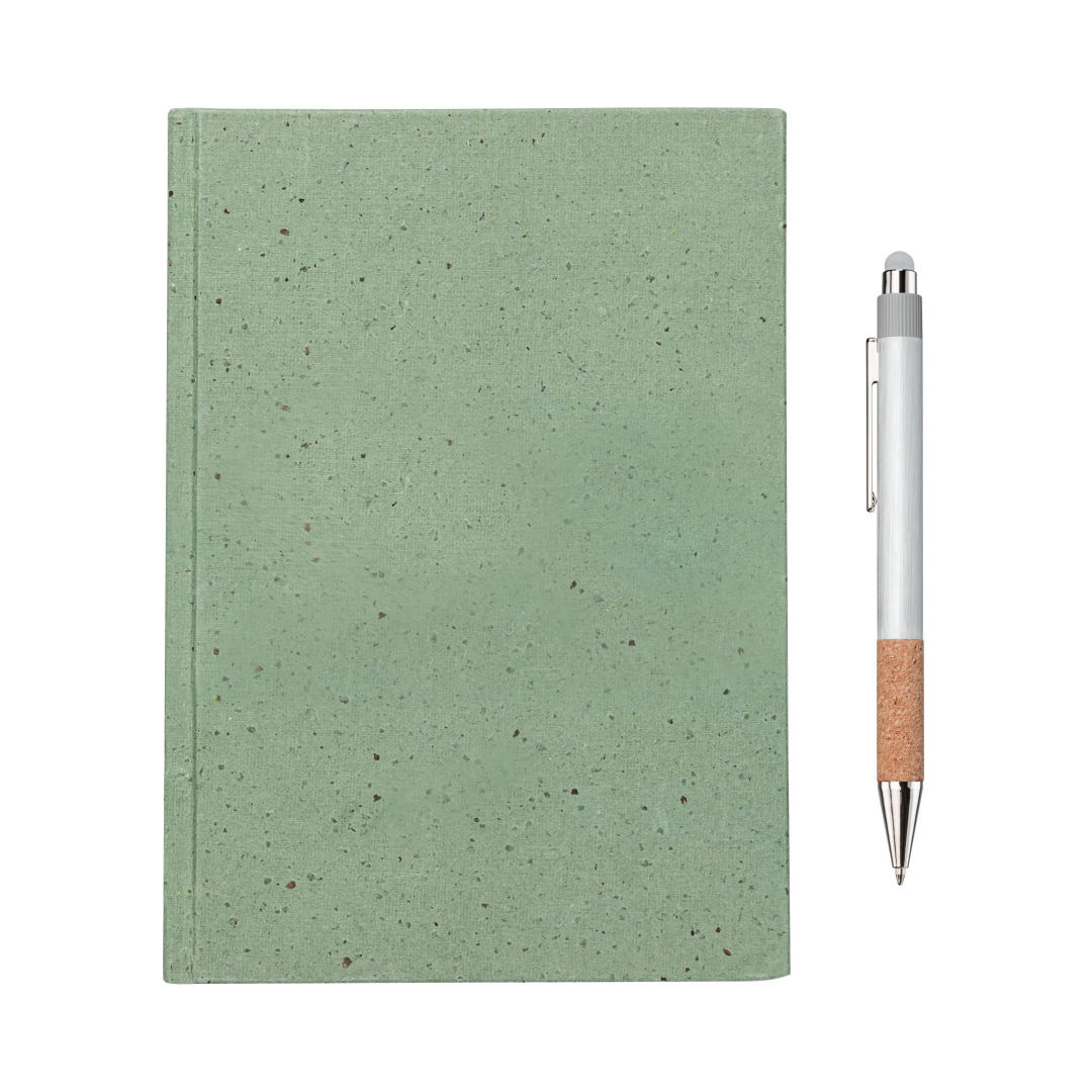 Tree Free Notebook/Manuel Recycled Pen Gift Set 6