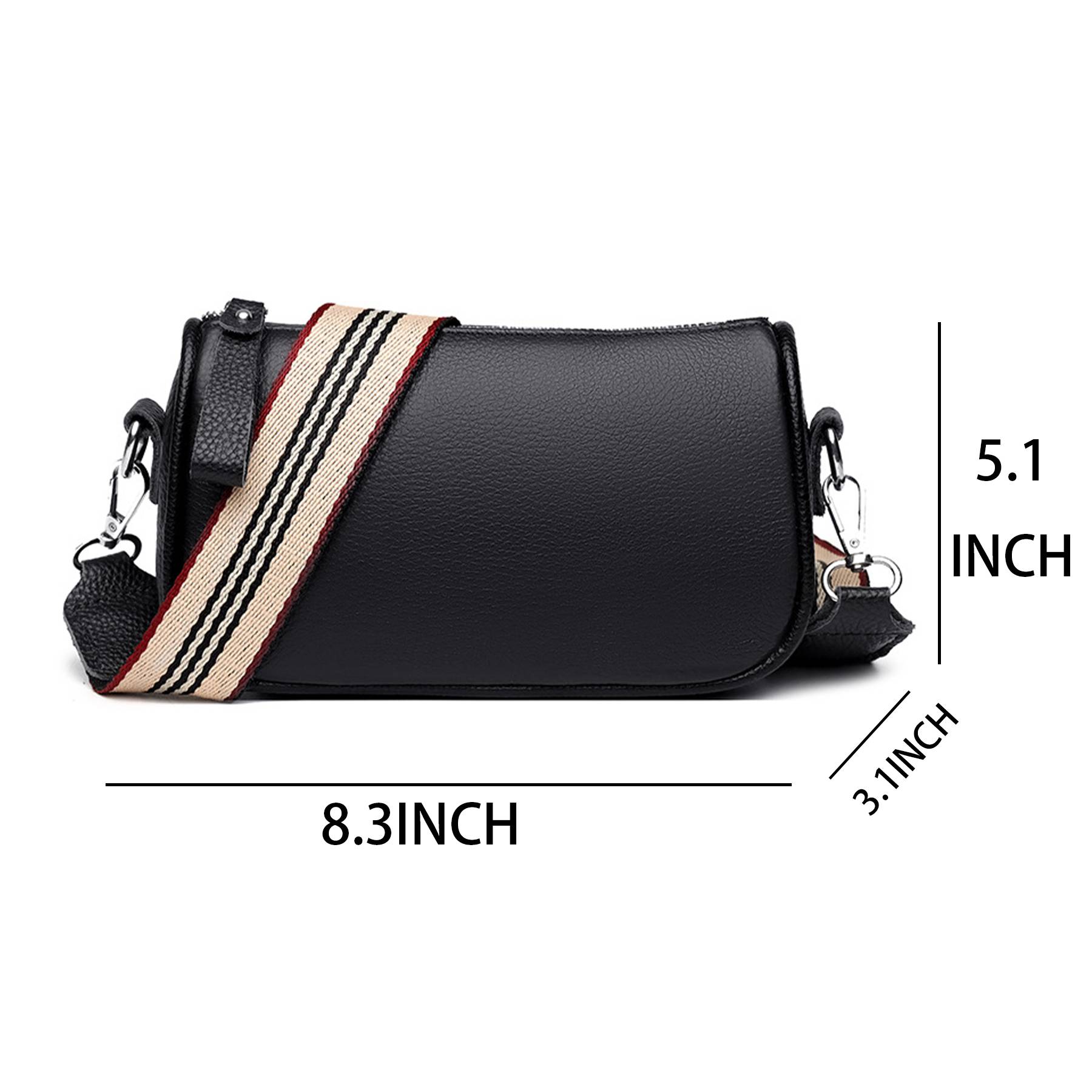 Faux Leather stylish wide shoulder strap cross-body bag 6