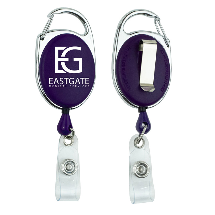 "Oberlin" 30" Cord Retractable Carabiner Style Badge Reel and Badge Holder (Patent D539,122)