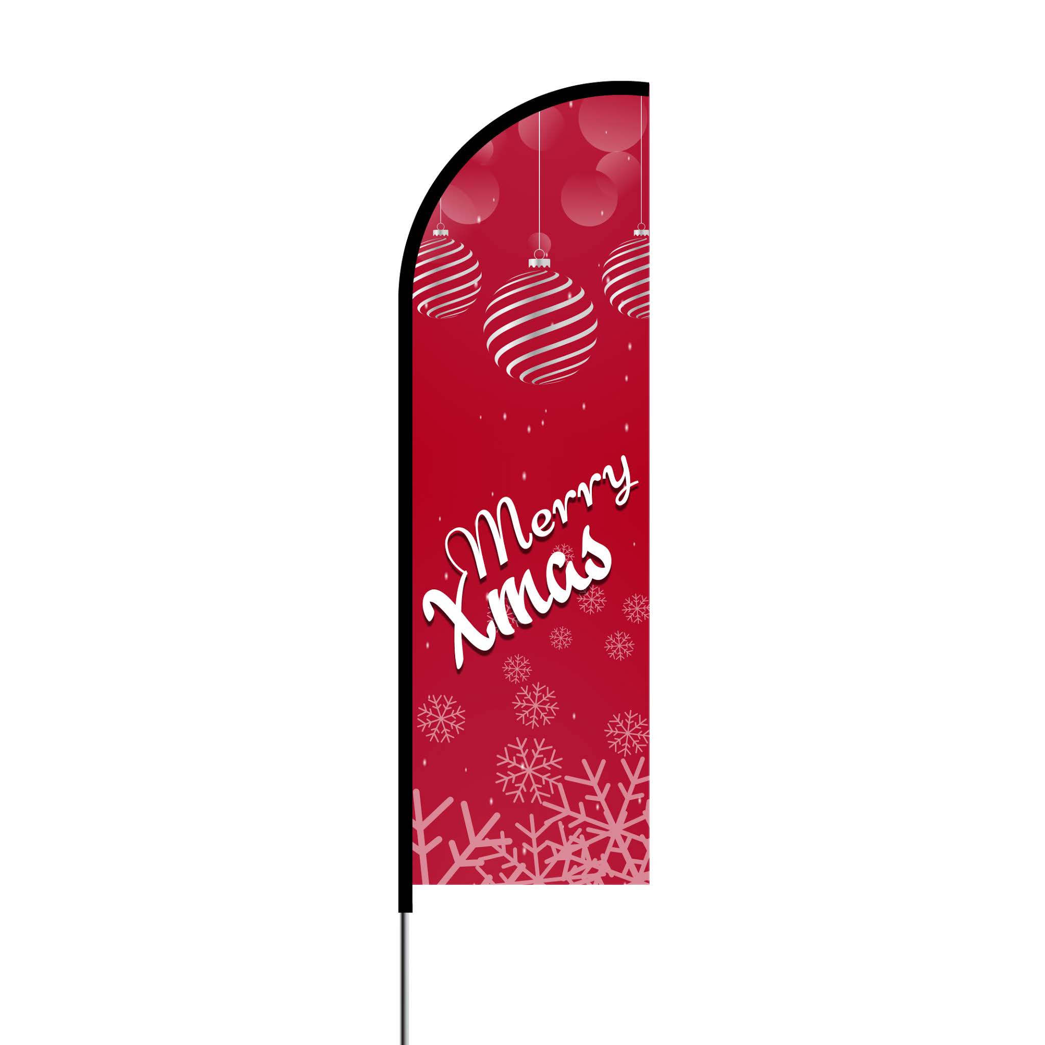 Merry Xmas - 2 Flag Kit 17' Feet Feather Flag Sign flag banner Outdoor Banner 1