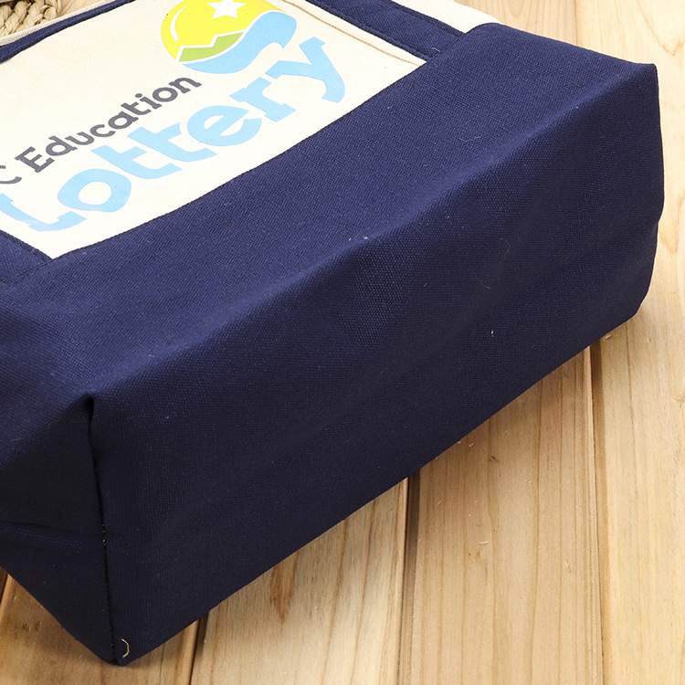 Canvas Tote Bag with Zipper, custom tote bag with logo imprint 2