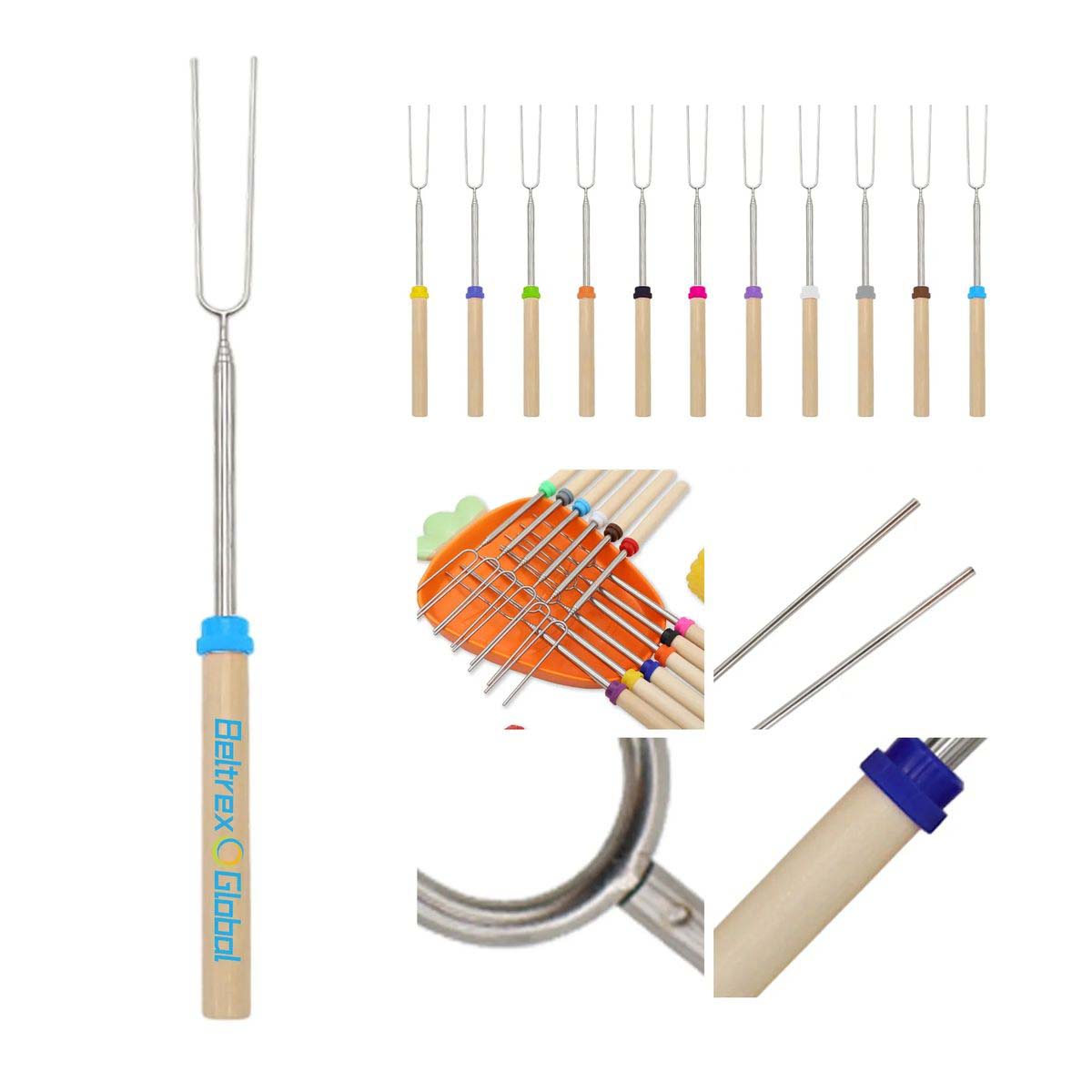 Extendable BBQ Fork for Marshmallows and Sausages 6