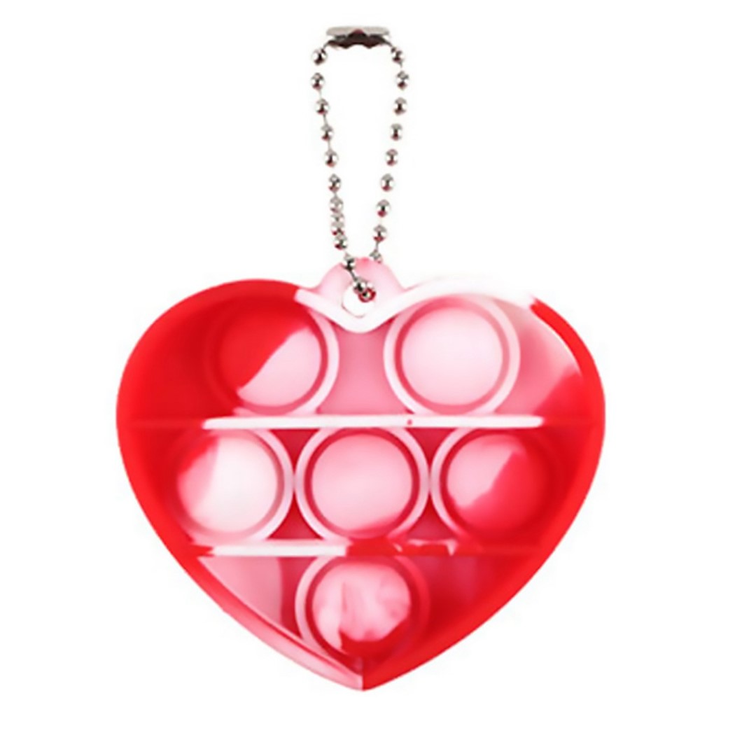 Heart Push Bubble Pops Fidget Keychain 5