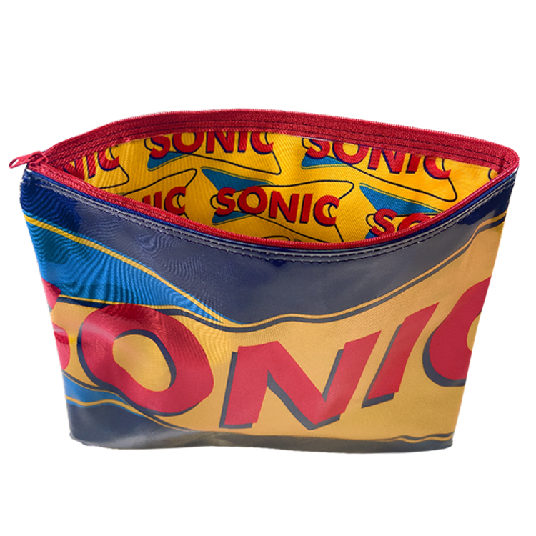 Small Sublimated Lined & Clear Exterior Pouch w/ Gusset 8