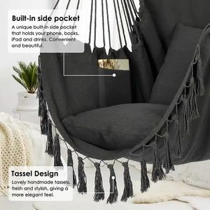 Home Macrame Hanging Hammock Chair 2