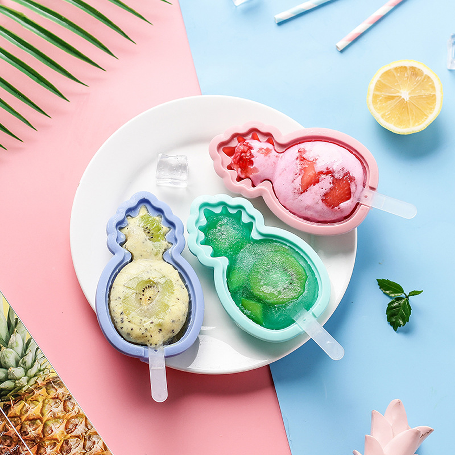 Silicone pineapple ice cube tray 2