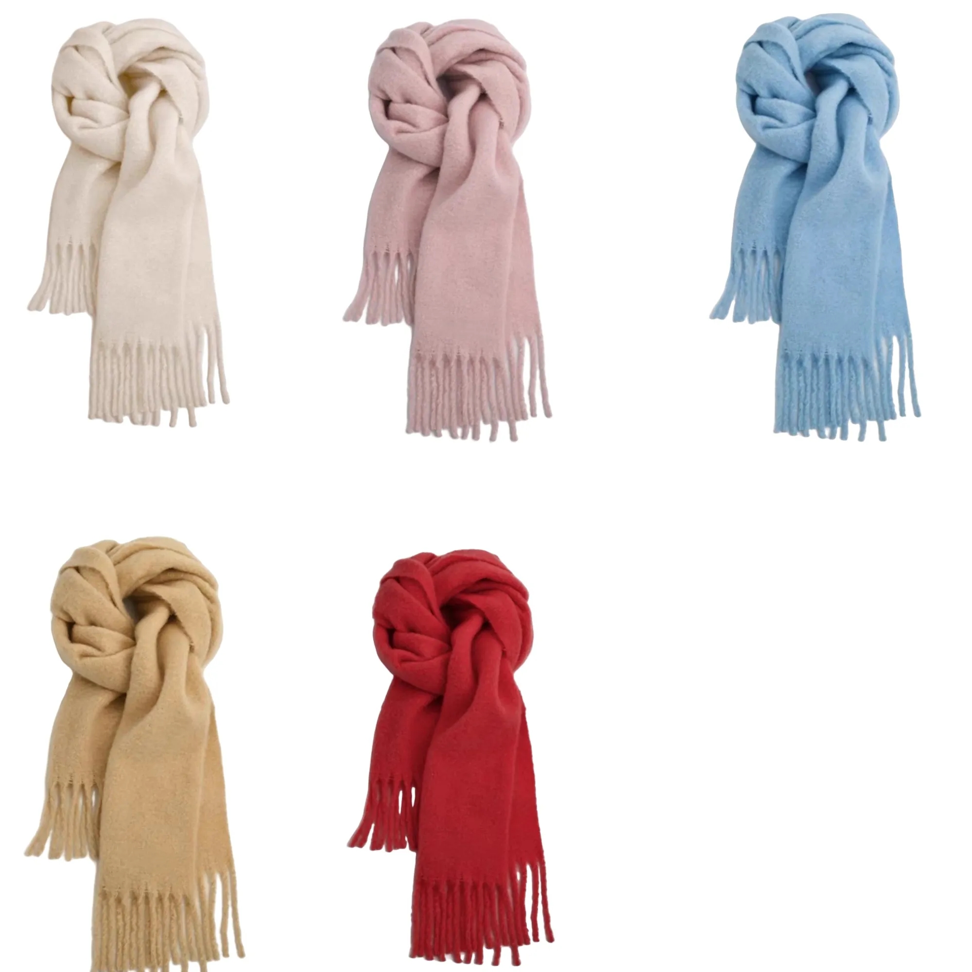 Winter Warm Long Pashmina Wrap Shawl Scarf Solid Color 2